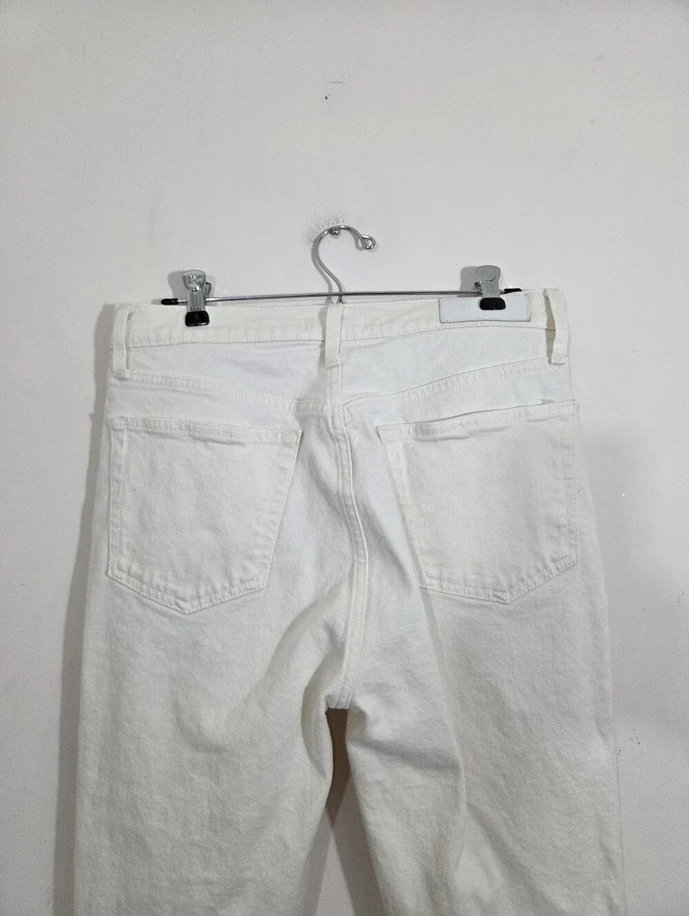 Re/Done 90s High Rise Ankle Crop Jeans Vintage White Denim Size 30 Boho Casual - Picture 4 of 10